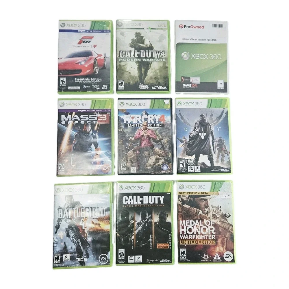 Microsoft XBOX 360 Games Lot Of 9 Tested Working COD, Farcry 4, Battlefield